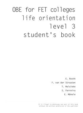 OBE for FET Colleges Life Orientation Level 3 Students Book by 